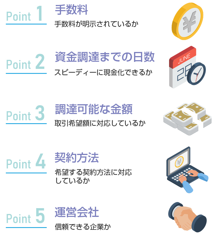 ファクタリング業者を選ぶポイント