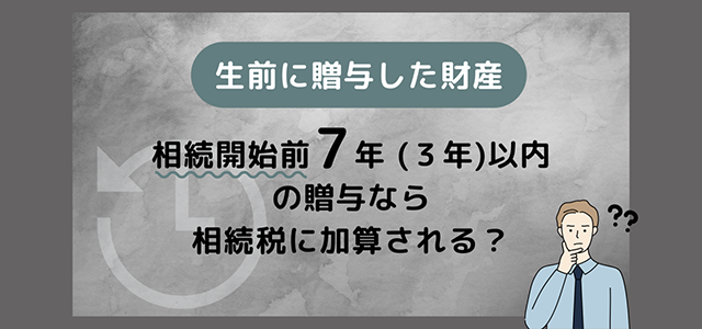 生前に贈与した財産が、相続開始前7年（3年）内の贈与なら相続税に加算される？